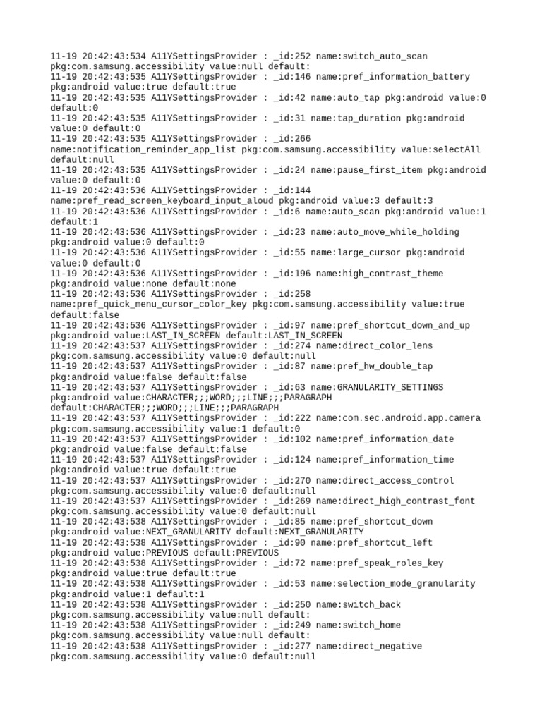 Samsung Accessibility Settings Log | PDF | Smart Devices | Mobile ...