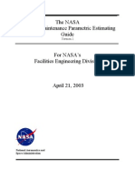 The Nasa Deferred Maintenance Parametric Estimating Guide: National Aeronautics and Space Administration