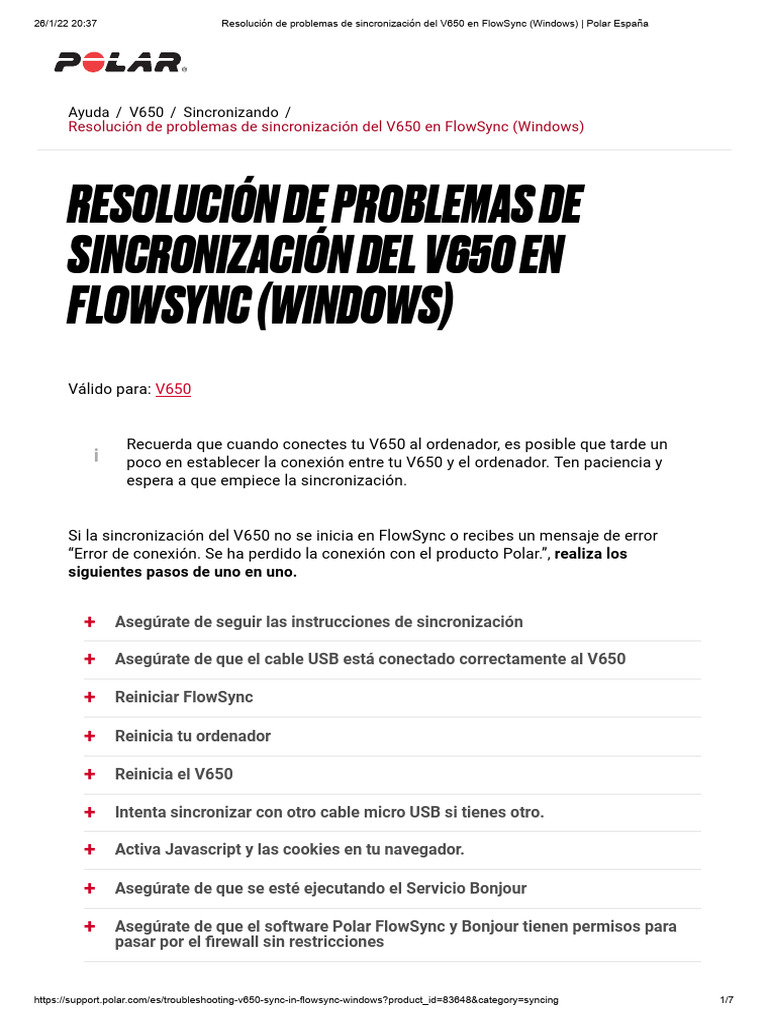 Problemas de Sincronización V650 en FlowSync | PDF | Microsoft Windows ...