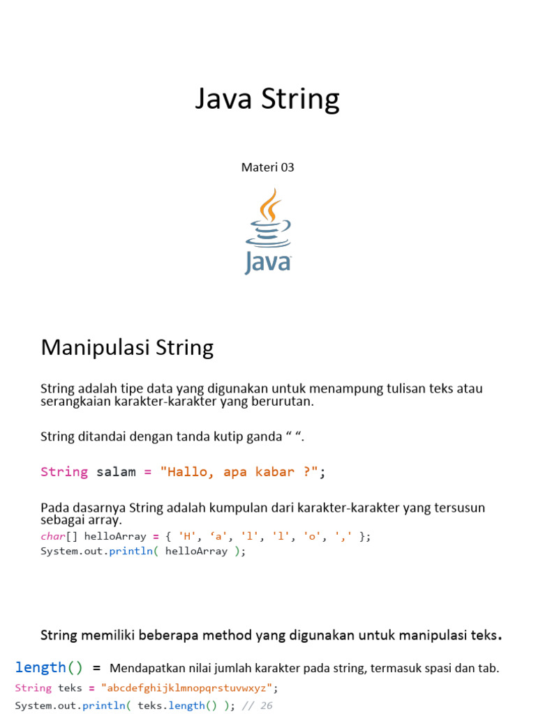 Manipulasi String dalam Java | PDF