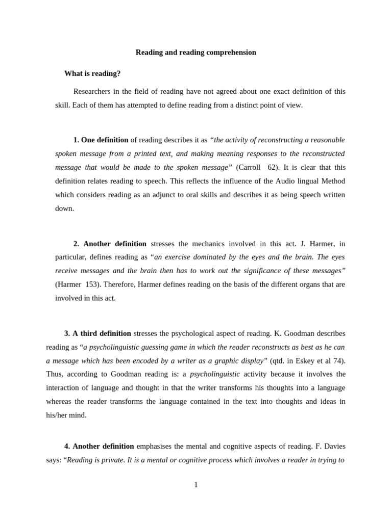 Understanding Reading and Comprehension | PDF | Psycholinguistics | Writers
