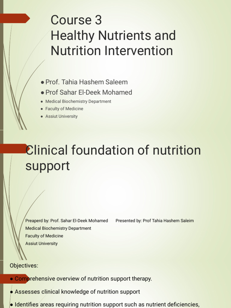 Nutrition Support in Clinical Settings | PDF | Malnutrition | Body Mass ...
