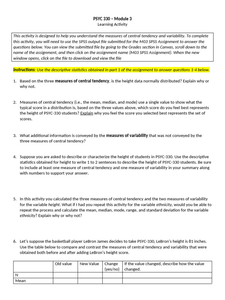 M03_learning+activity+%28online%29 | PDF | Mode (Statistics) | Mean