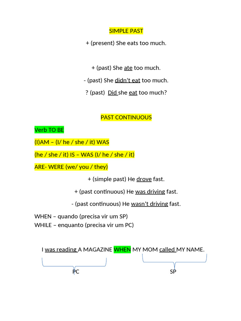 Simple Past and Past Continuous | PDF