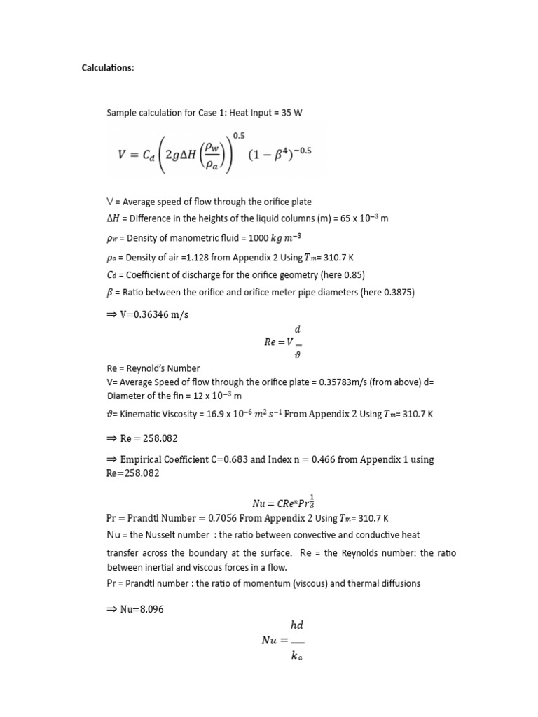 Heat Transfer Calculations and Analysis | PDF