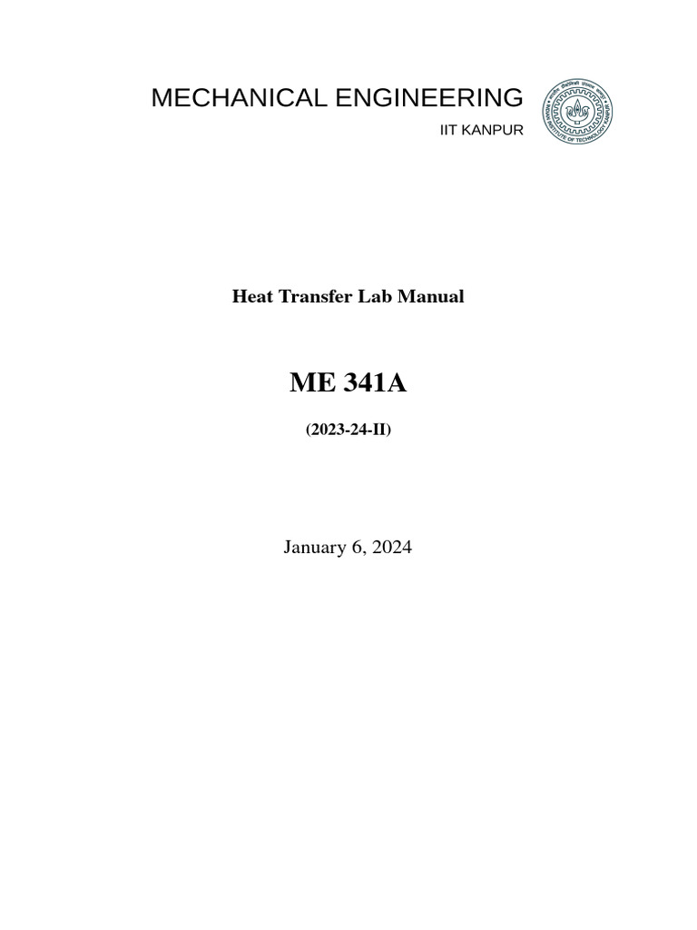 Heat Transfer Experiments Lab Manual | PDF | Heat Transfer | Thermal ...