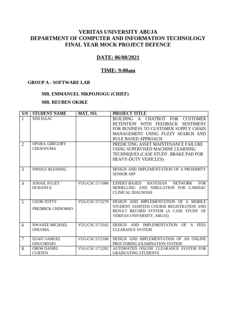 Veritas University Project Defense | PDF | Computing