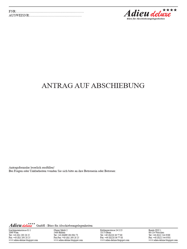 Antrag Auf Abschiebung | PDF