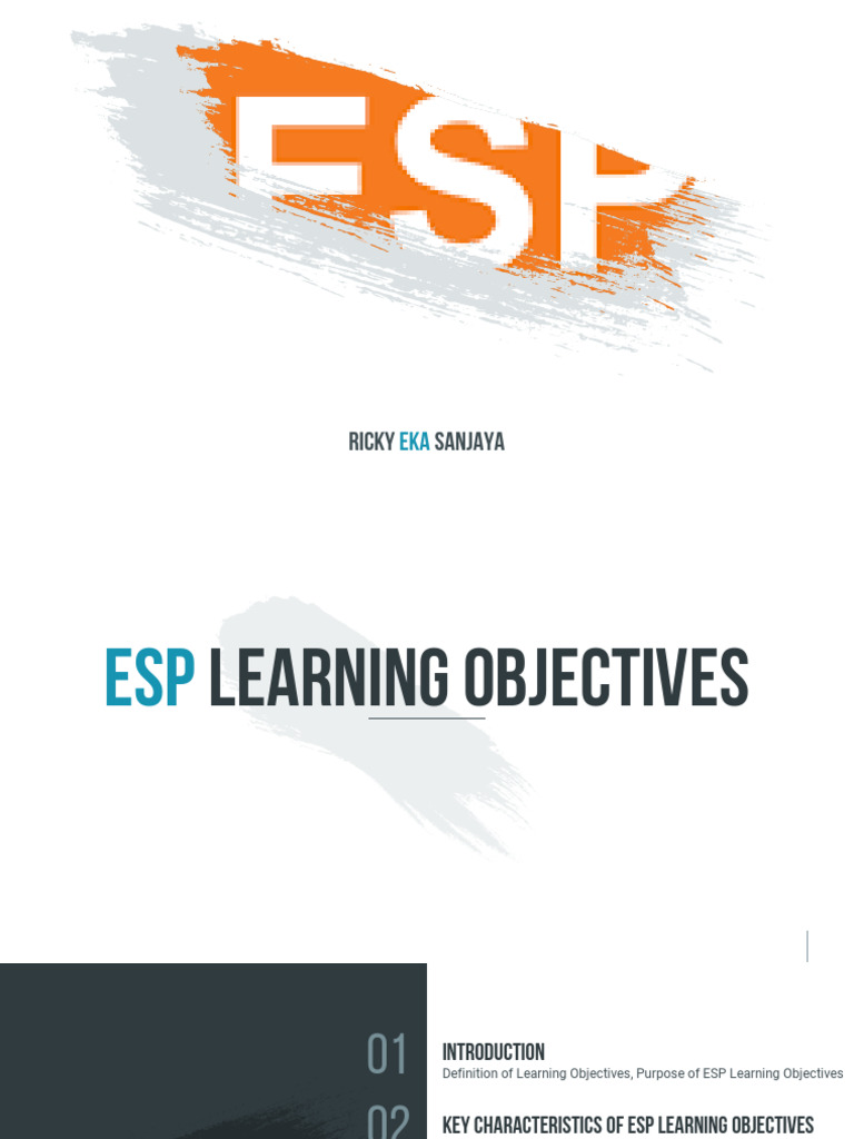 ESP Learning Objectives Explained | PDF | Educational Assessment | Learning