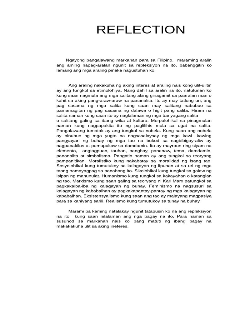 Reflection | PDF