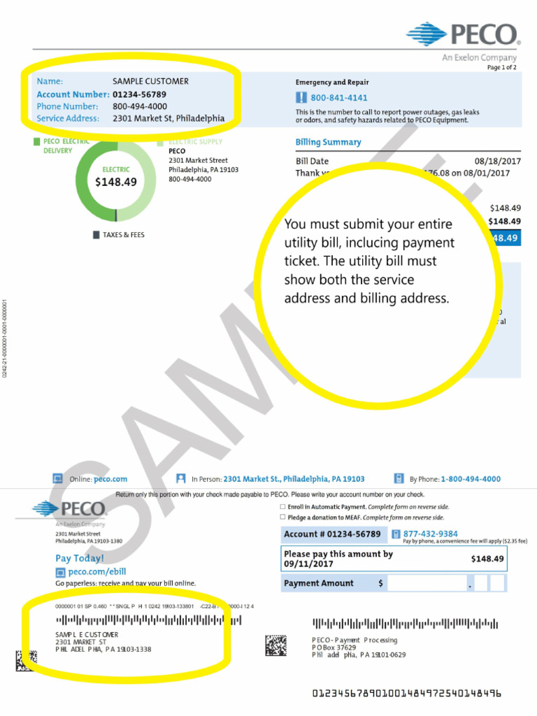 Sample Utility Bill | PDF