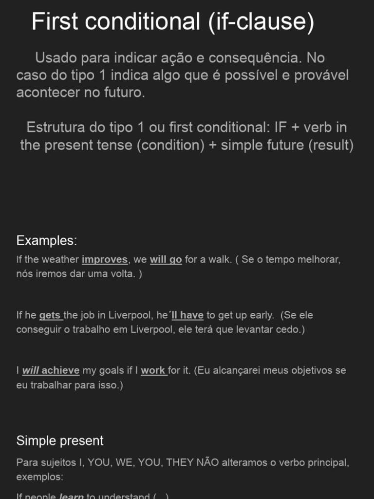 First Conditional (If-Clause) - POSTAR | PDF