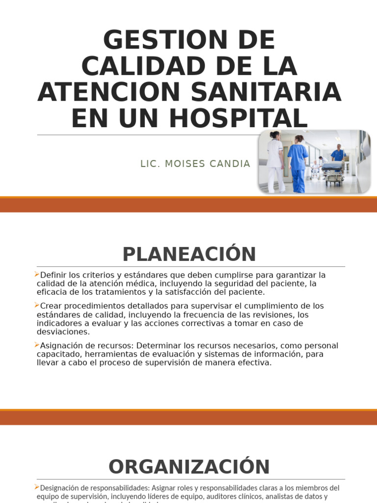 Gestion de Calidad de La Atencion Sanitaria | PDF | Hospital | Calidad ...