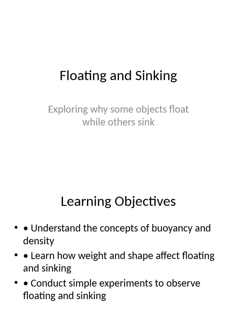Understanding Floating and Sinking | PDF