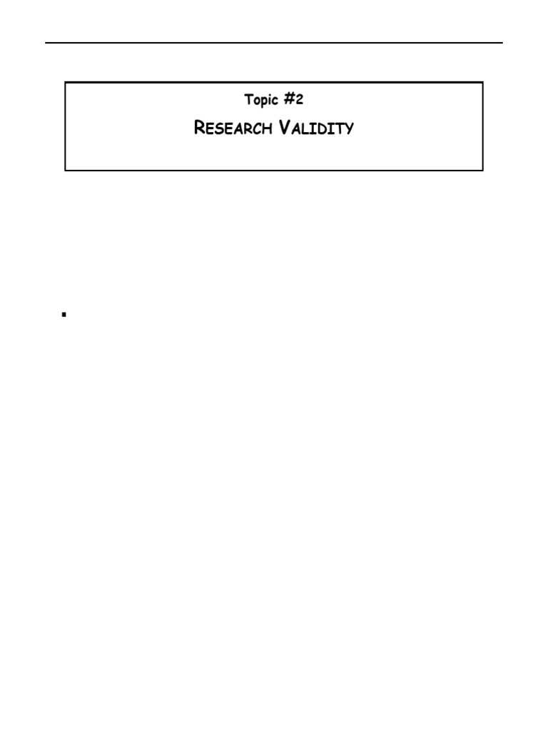 Understanding Research Validity in Psychology | PDF | Validity ...