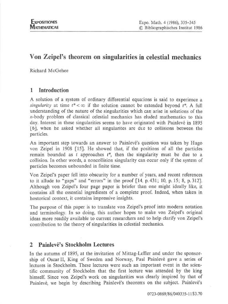 MC Gehee 1986 Expositiones Math 4 P 335 | PDF