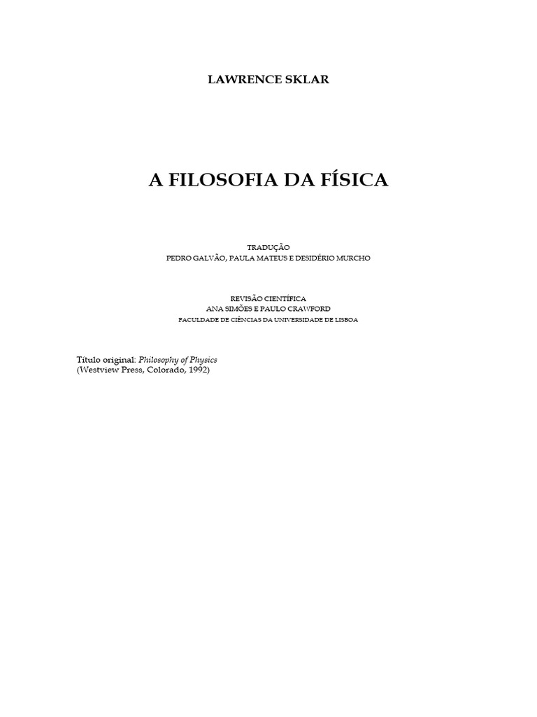 Filosofia da Física: Ontologia e Epistemologia | PDF | Science | Física