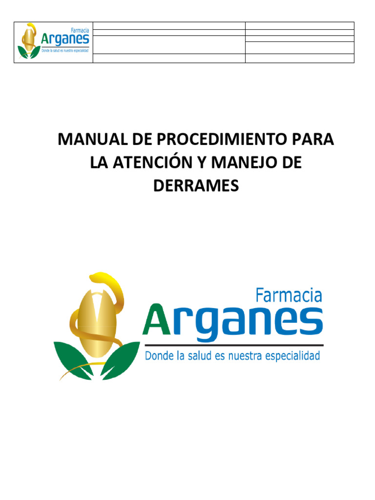 Manual de Procedimiento para La Atención y Manejo de Derrames Ma-003 ...