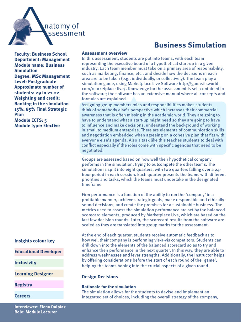 Business School Case Study Business Simulation Full | PDF | Simulation ...