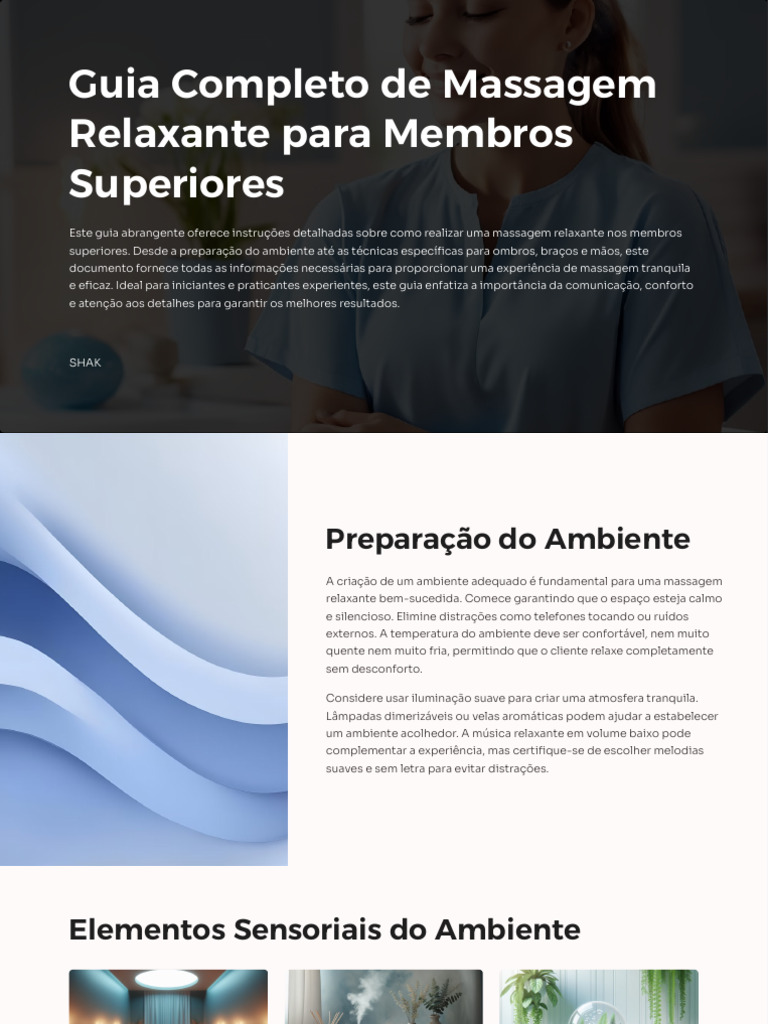 Guia de Massagem Relaxante para Braços | PDF | Massagem | Flexibilidade ...