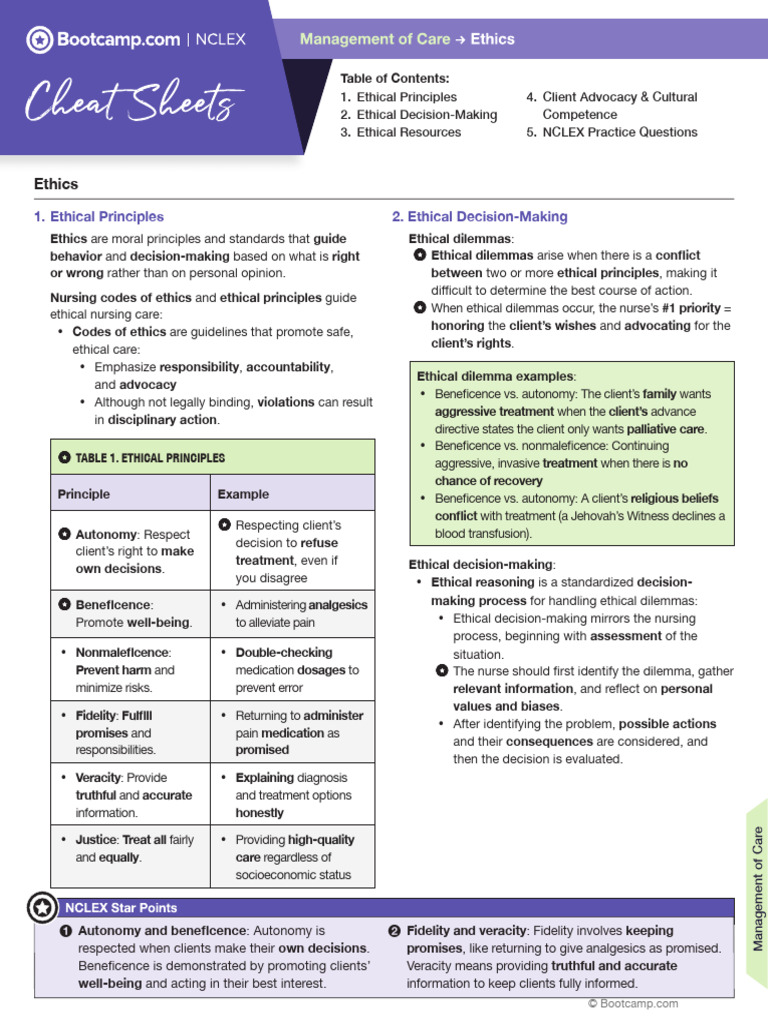 Ethics cheat sheet pdf autonomy nursing