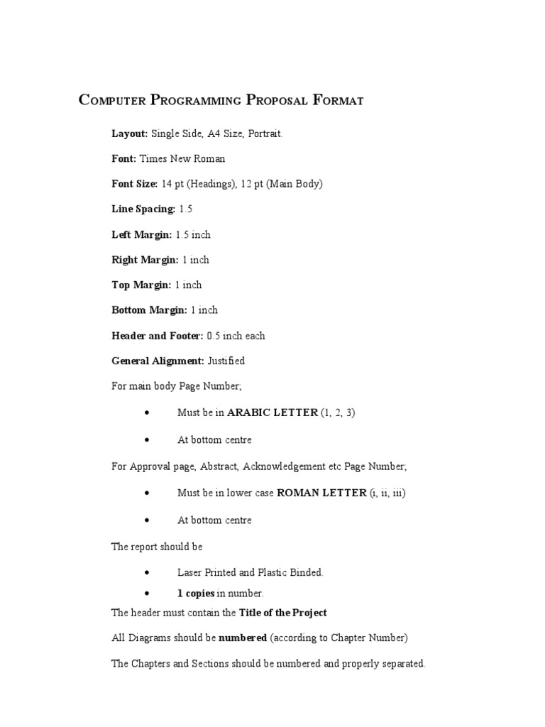 C Proposal Report Format | PDF | Computers