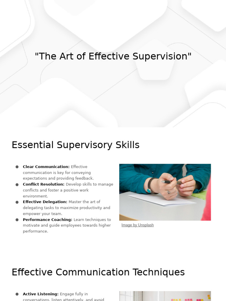 Essential Skills for Effective Supervision | PDF | Mentorship ...