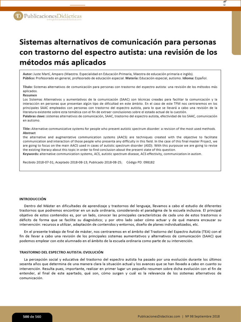 Saac y Autismo | PDF | Espectro autista | Manual Diagnóstico y ...