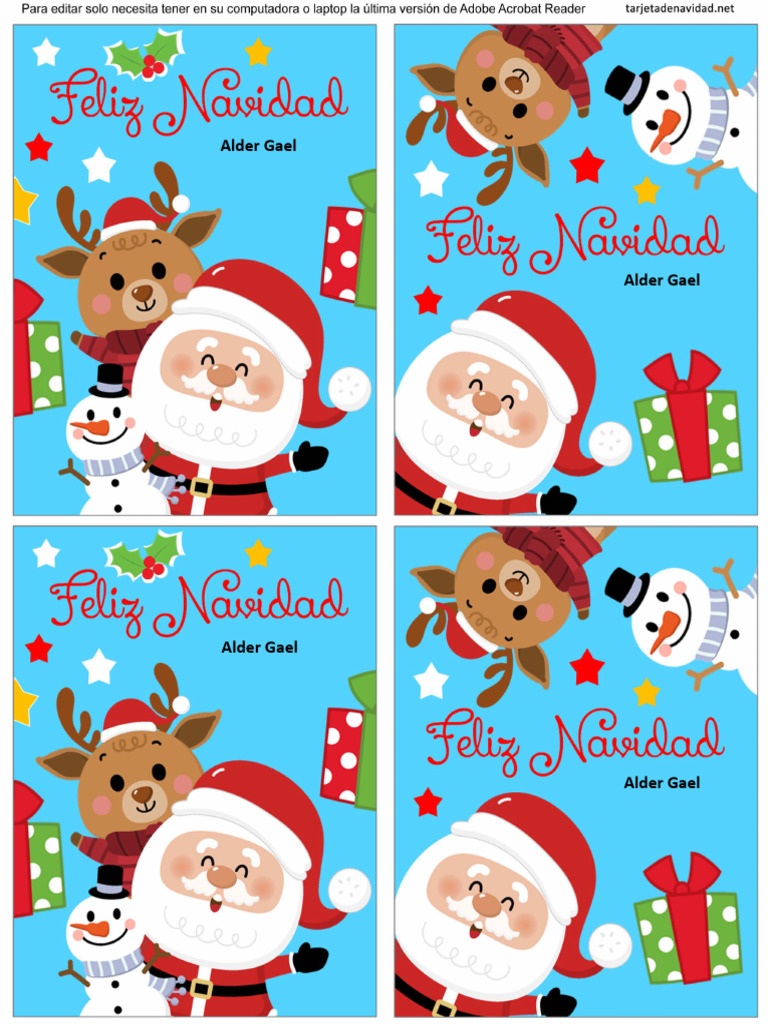 Tarjetas Navidenas para Editar 1 | PDF
