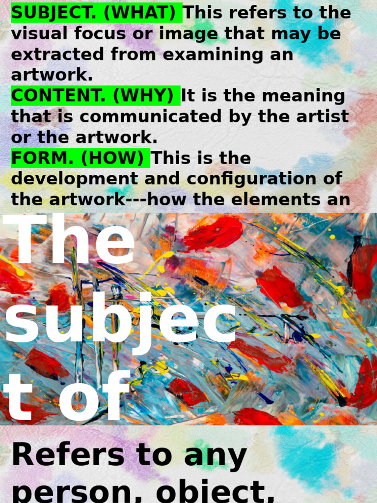 Understanding Art: Subject, Content, Form | PDF