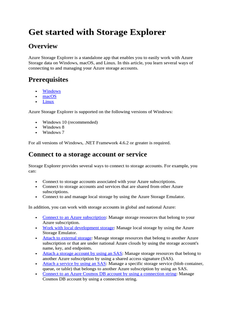 Getting Started with Azure Storage Explorer | PDF | Computer File ...