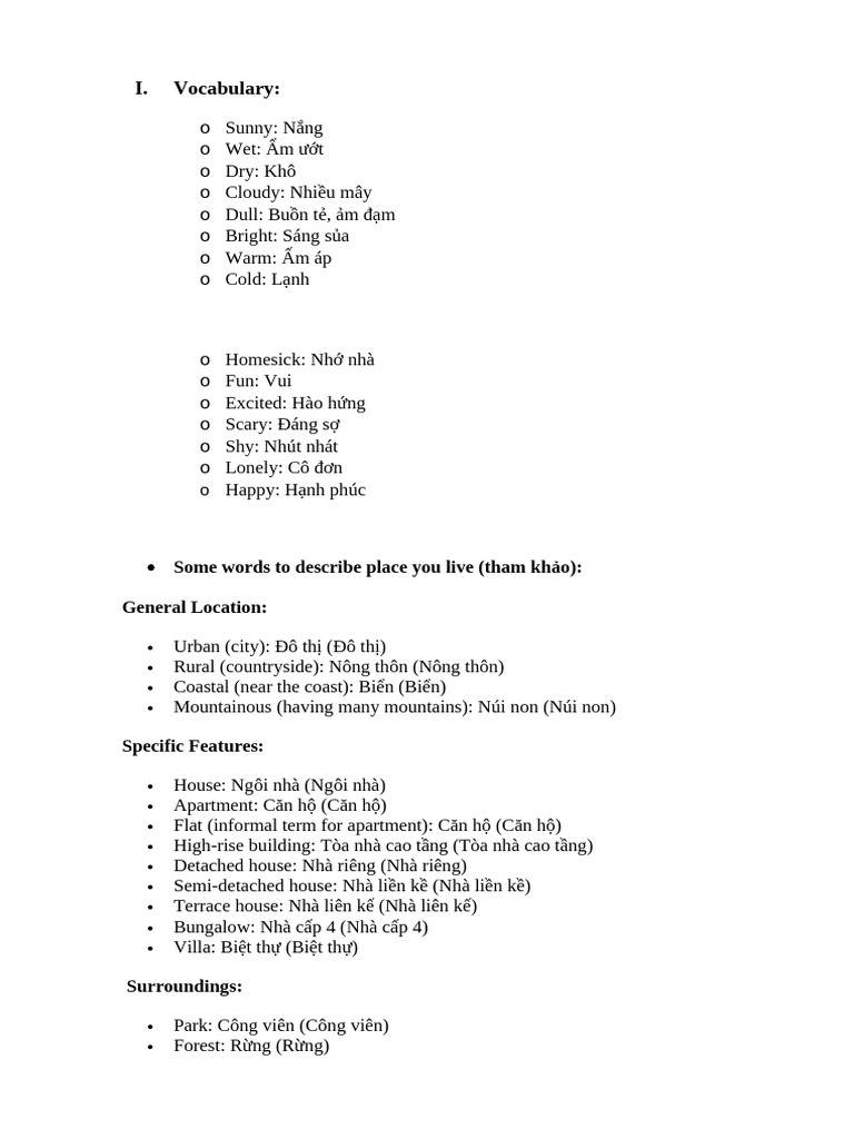 Vocabulary | PDF