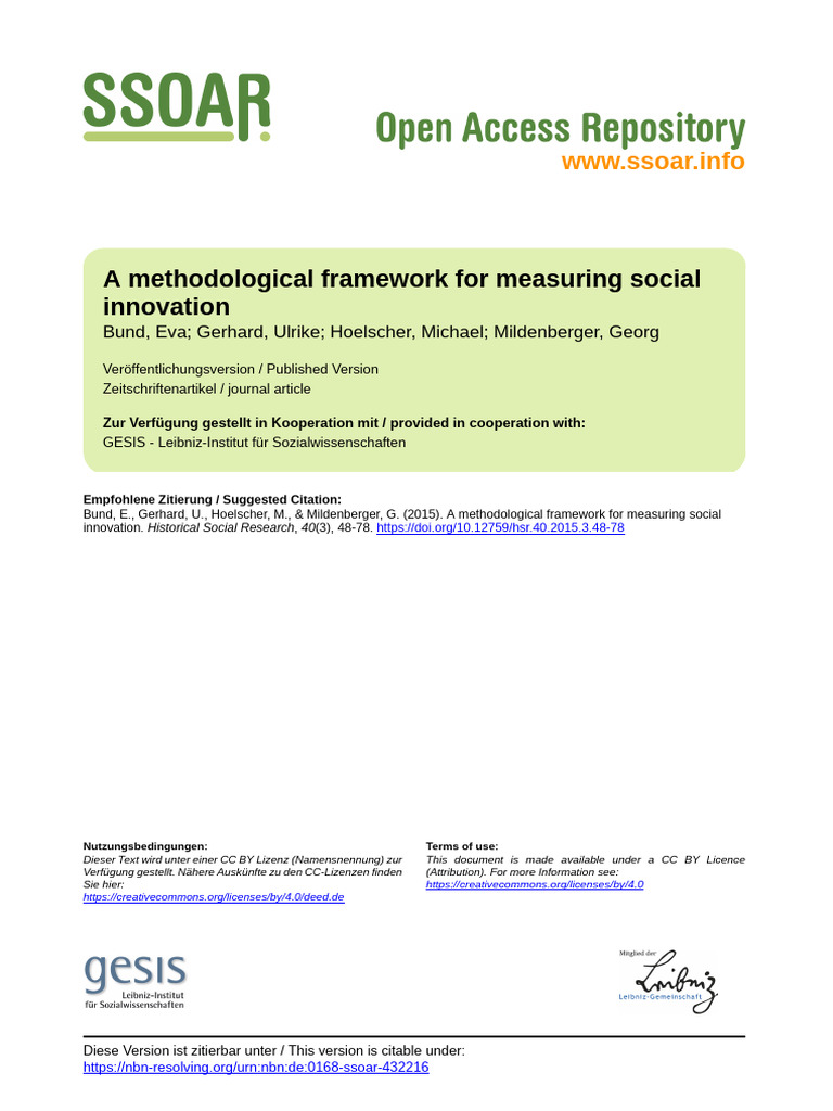 Ssoar-Hsr-2015-3-Bund Et Al-A Methodological Framework For Measuring ...