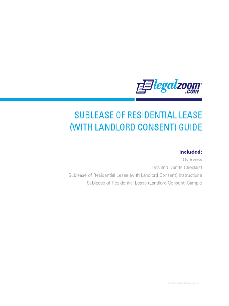 Sublease Residential Lease | PDF | Lease | Leasehold Estate