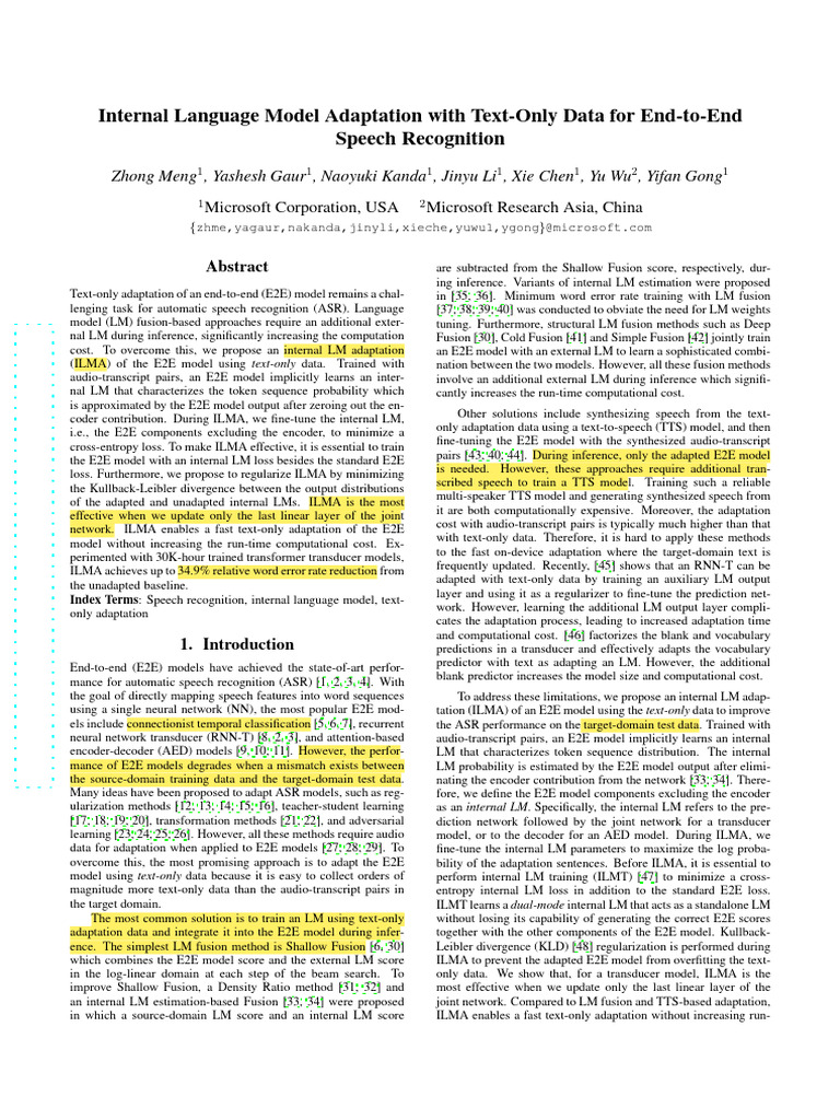 Internal LM Adaptation for ASR Models | PDF | Speech Recognition ...