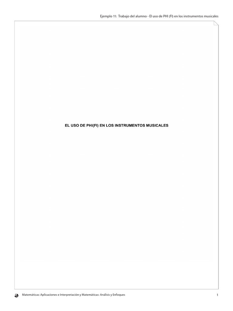 Exploración 1 - El Uso de Phi en Los Instrumentos Musicales | PDF ...