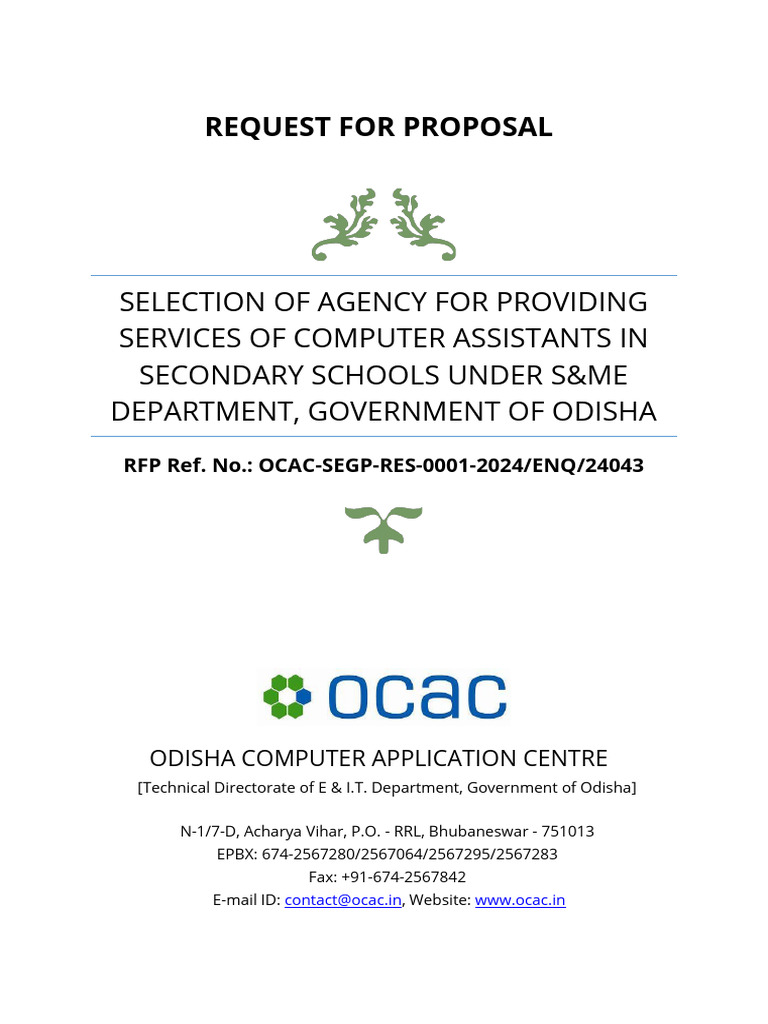 RFP - Agency Selection For Providing Computer Assistants in Secondary ...