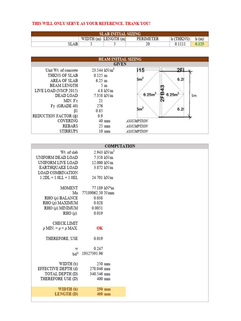 7-1 Initial Sizing Reference | PDF | Structural Engineering | Civil ...