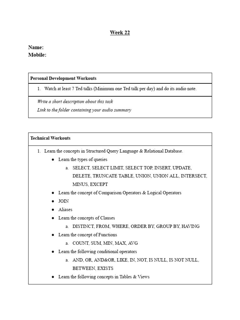 Week 22 - Data Science | PDF | Sql | Database Index