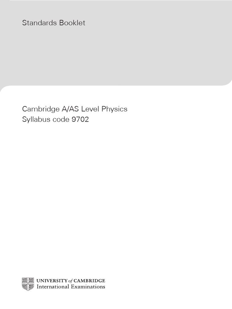 Physics Standards Booklet | PDF | Electrical Resistance And Conductance ...