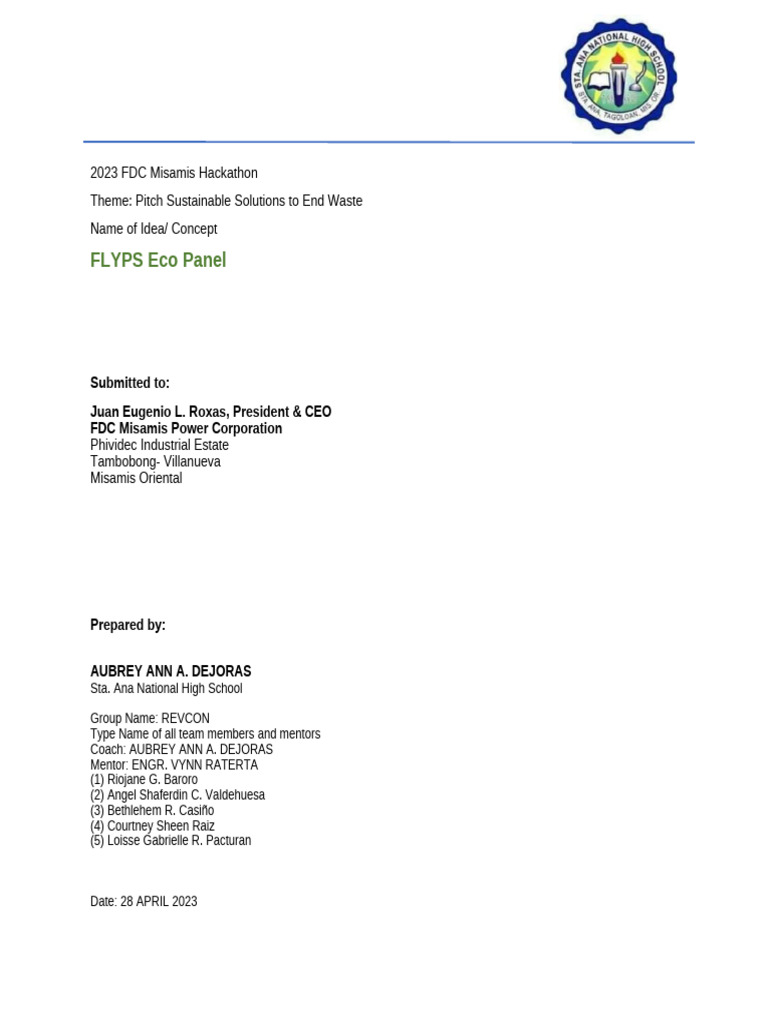 FDC 2023 Hackathon Final Medj | PDF | Plastic | Concrete