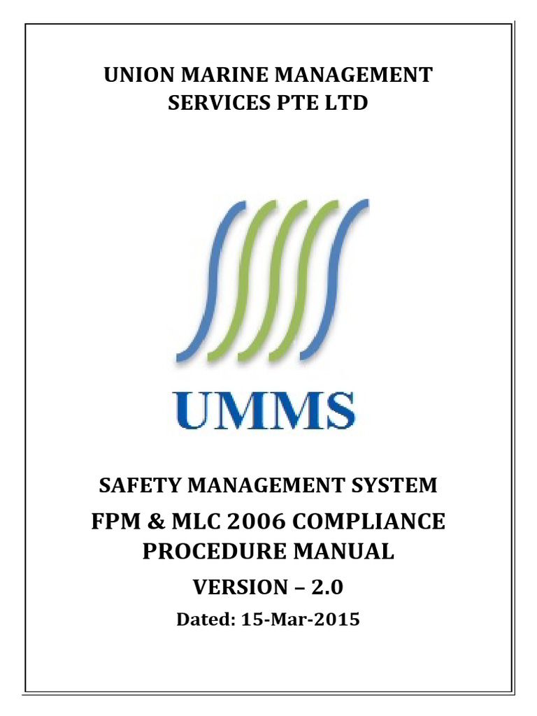 Union Marine Safety Compliance Manual | PDF | International Labour ...