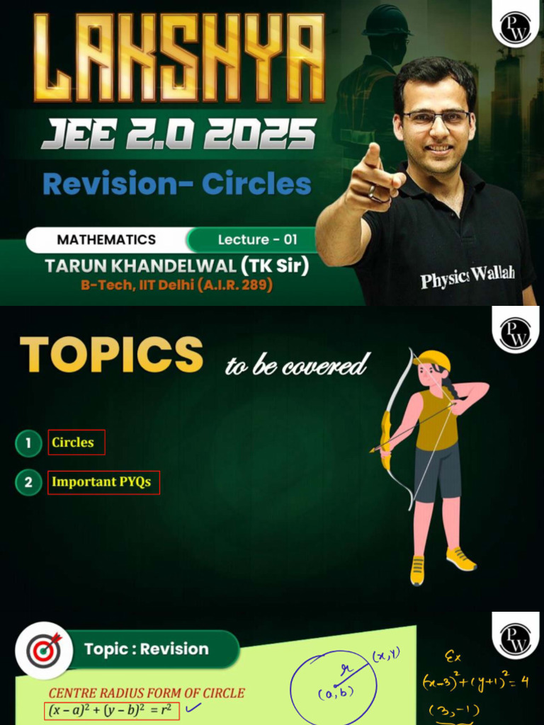 Circles 01 Class Notes | PDF
