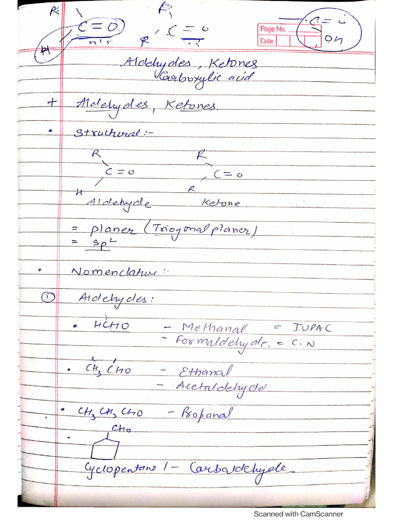 Complete Notes of Aldehydes Ketones and Carboxylic Acids | PDF