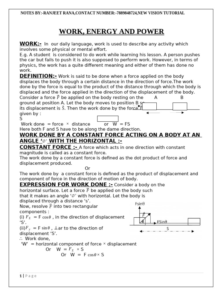Understanding Work in Physics | PDF | Collision | Force