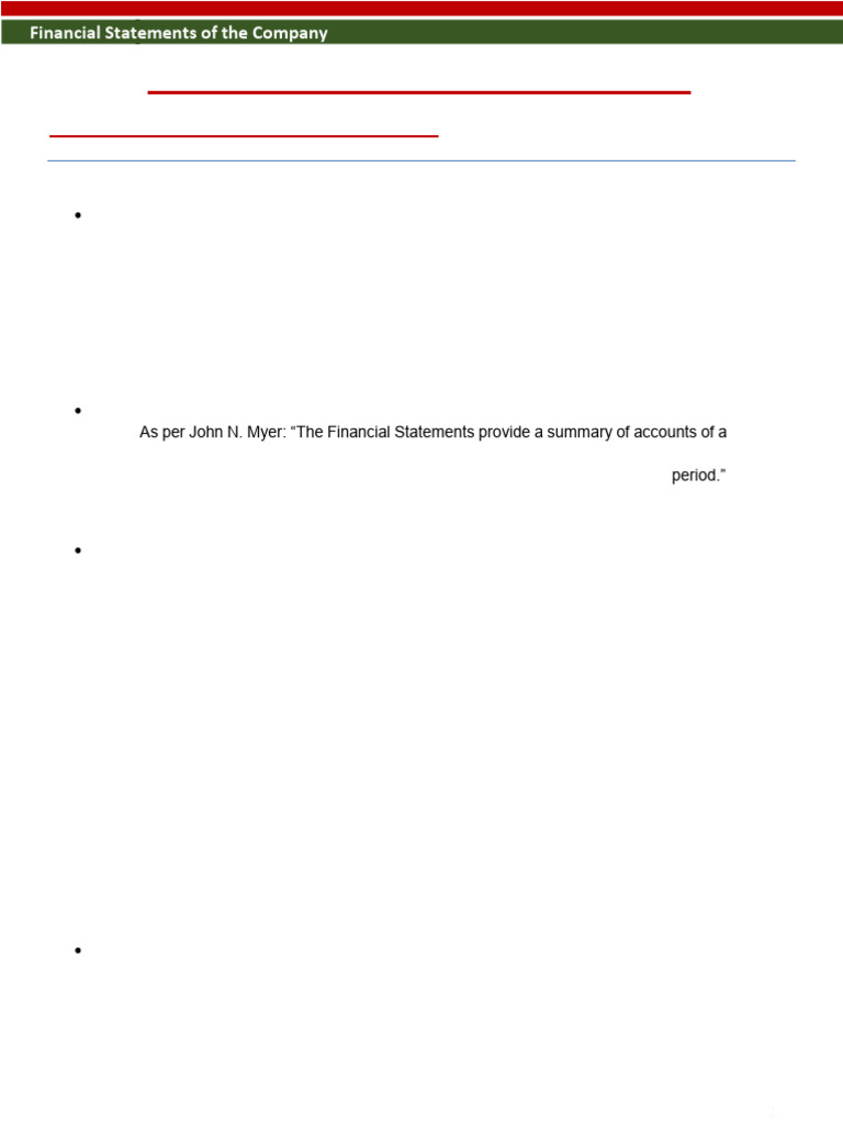 Understanding Company Financial Statements | PDF | Equity (Finance ...