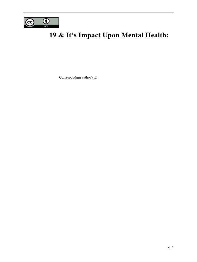 COVID-19's Mental Health Impact Analysis | PDF | Pandemic | Mental Health