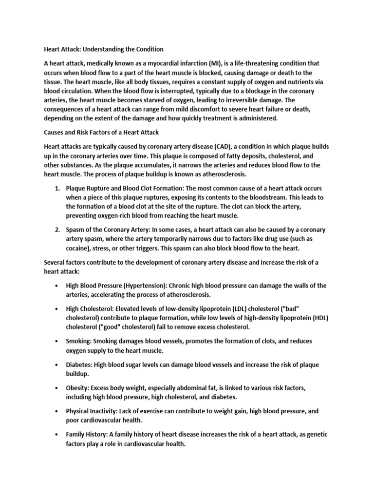 Heart Attack Pdf Myocardial Infarction Heart