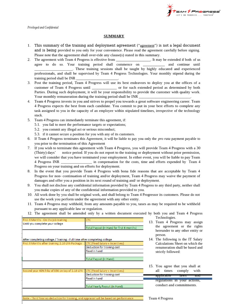 Distribution Copy Training and Deployment Agreements | PDF | Business ...
