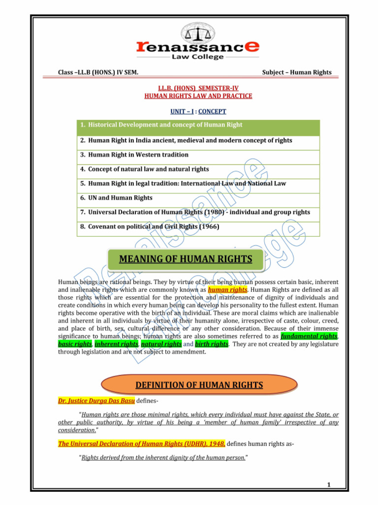 Human Rights Law | PDF